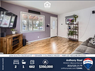 Starter Home in Denver for Sale : 1254 S. Osceola St - Denver CO 80219 | Mar Lee Neighborhood : RE/MAX Denver Colorado Real Estate Agent