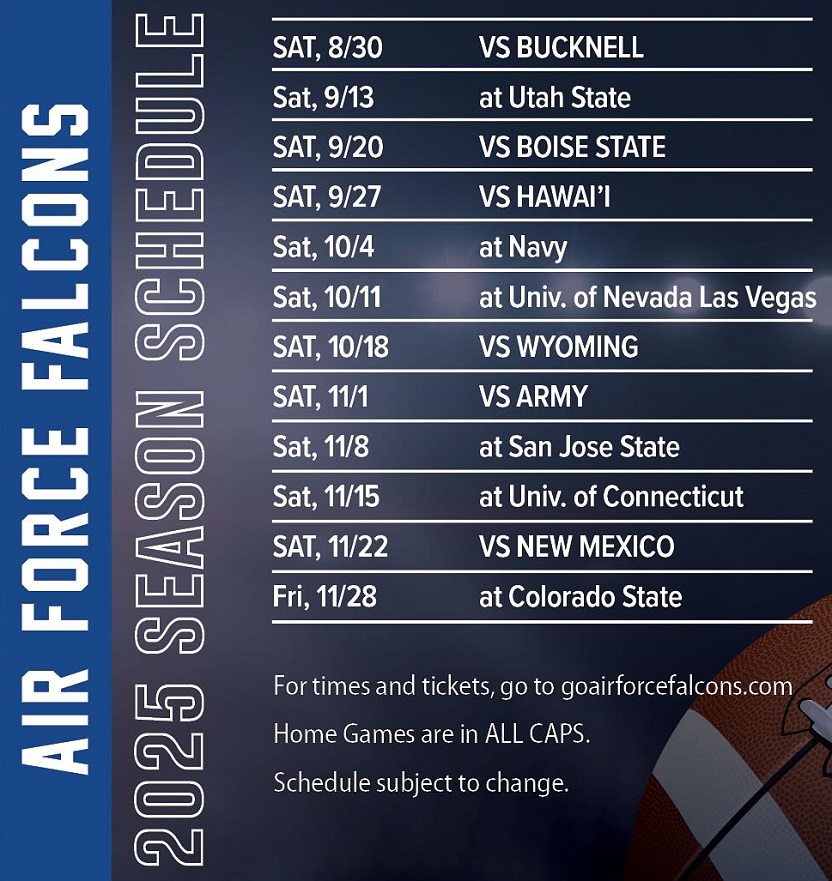 2025 Air Force Falcons Football Schedule